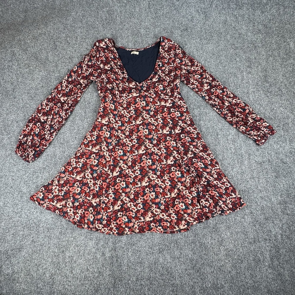 Hollister Dress Small Floral Boho Chic Fit Flare‎ Babydoll Cottagecore Festival